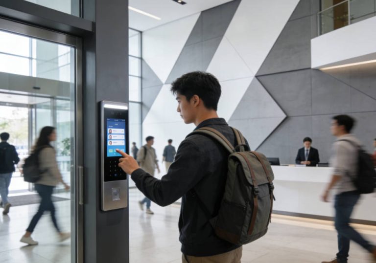 Visitors use HD intelligent video intercom system