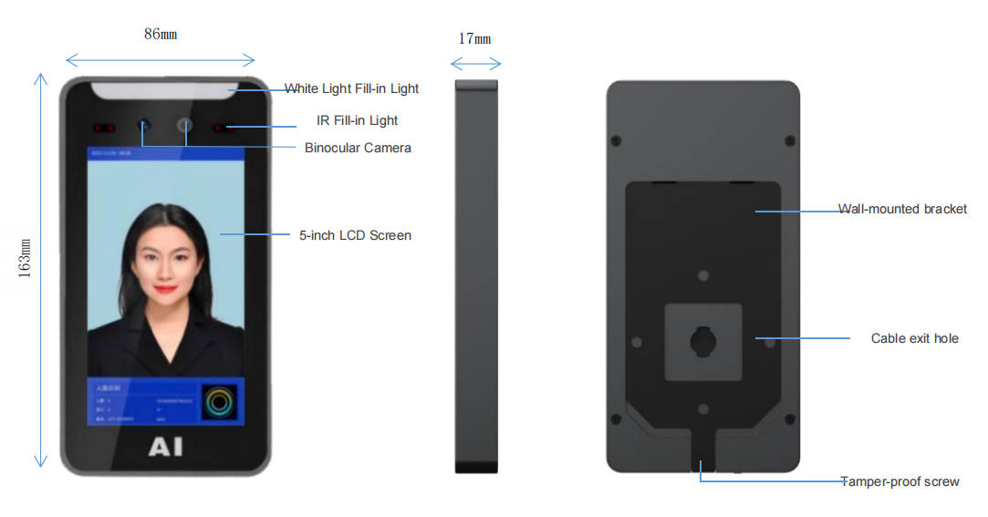 WR501 binocular face recognition terminal