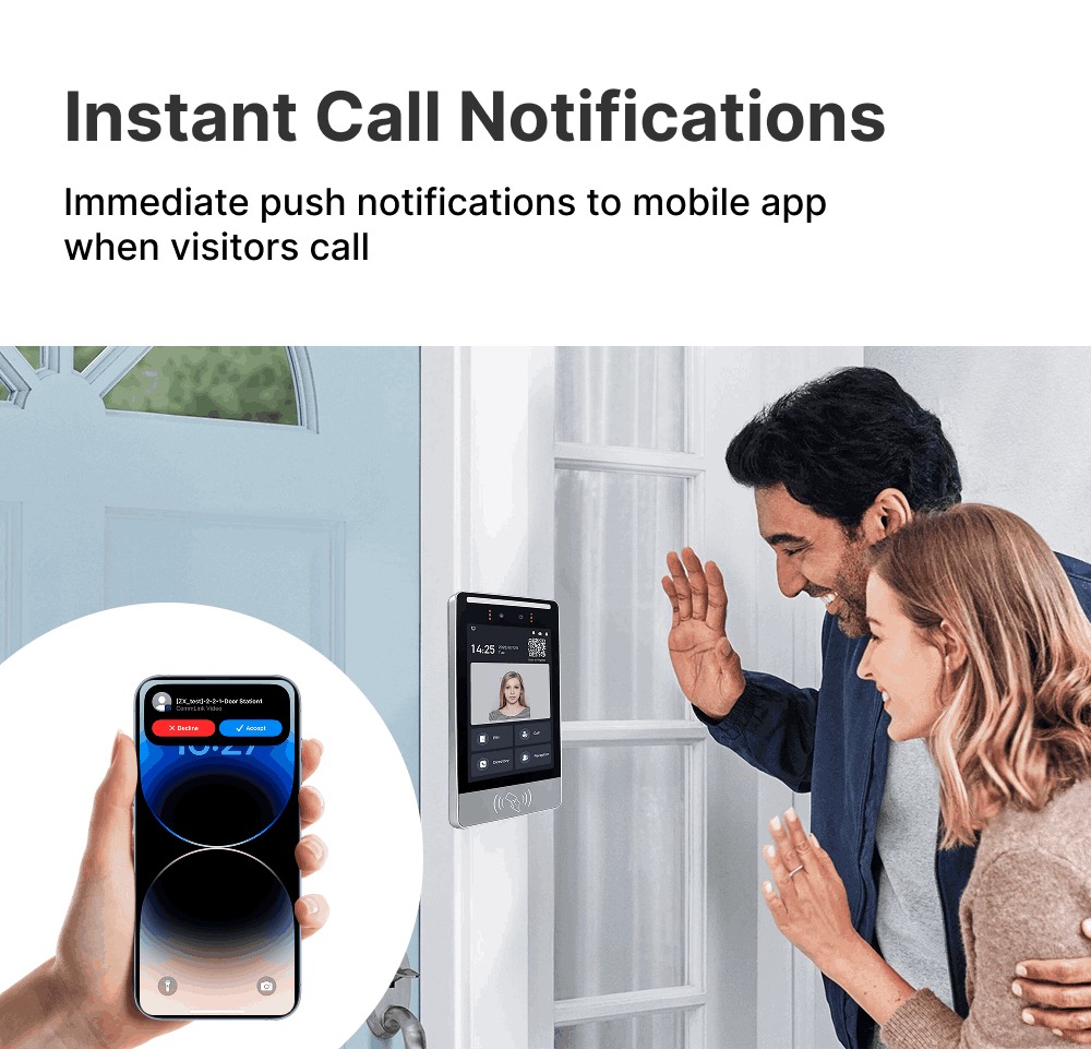 Smart video intercom device, mobile app remote access for home entrance